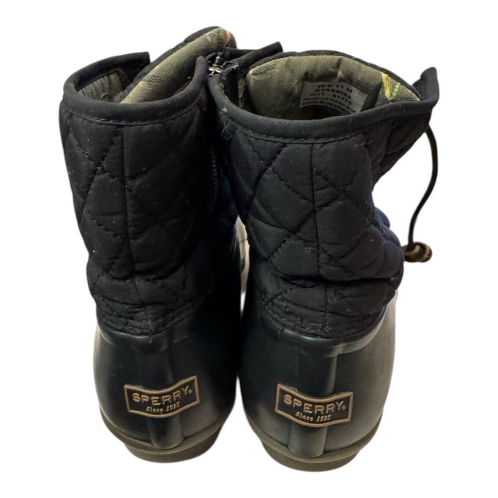 Sperry Top-Sider Women's Saltwater Black Quilted Ankle Boots Booties 11 - Picture 5 of 6